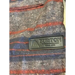 Burton Mens Striped Snowboard Jacket‎ Hooded Blue Red Outerwear Small